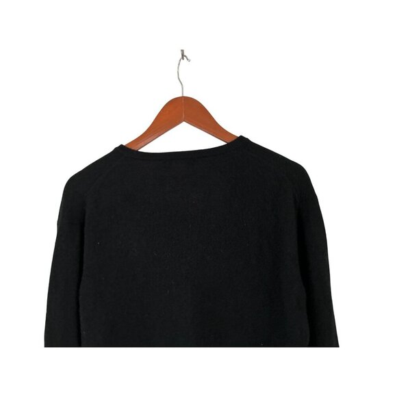 Le Bac Black V-Neck Sweater 100% Cashmere Pullover Long Sleeve L - Picture 5 of 8